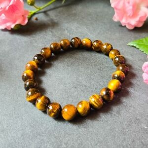 NWT Soul Charms Tiger's Eye Crystal Beaded Bracelet